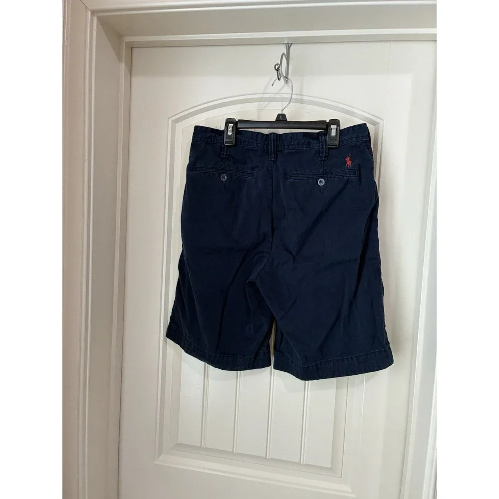 Polo Ralph Lauren Mens Chino Shorts Navy Blue Size 30 Relaxed Fit Cotton Twill